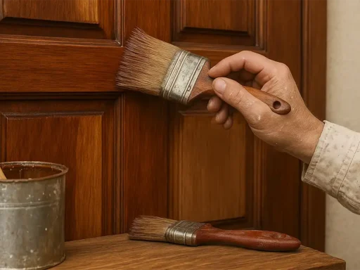 نقاشی درب چوبی