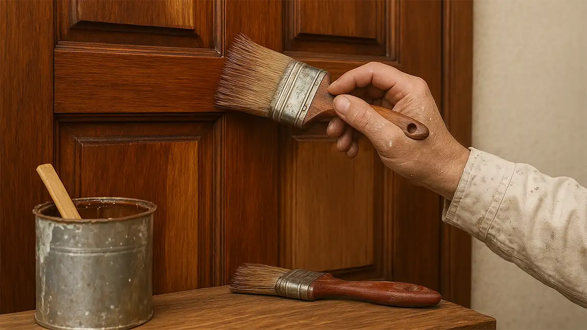 نقاشی درب چوبی